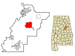 Talladega County Alabama Incorporated and Unincorporated areas Talladega Highlighted